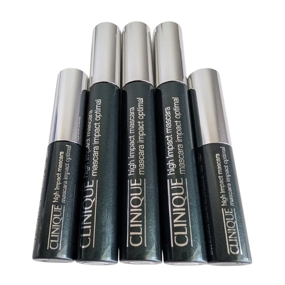 Lot of 3 Clinique High Impact Mascara 01 Black 0.28 oz/7ml Full Size & 2 Travel
